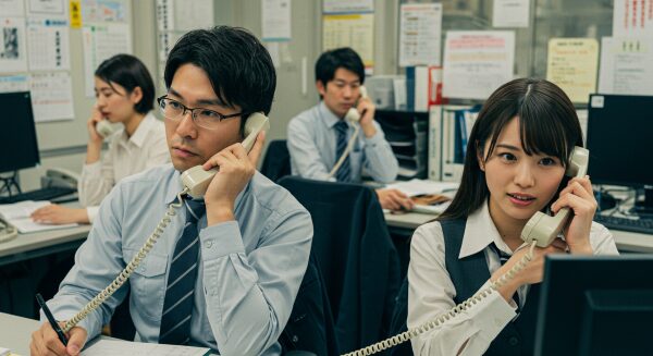 日々電話対応に追われる社員たち