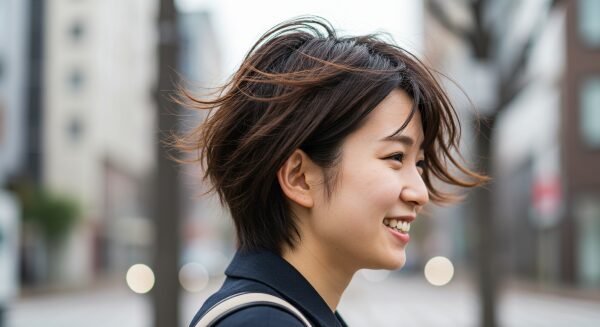 髪が風になびいても平気な抜毛癖の女性